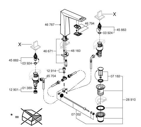 Grohe Allure Brilliant Private Collection 3 Delikli Lavabo Bataryası L-Boyut - 20670AL0