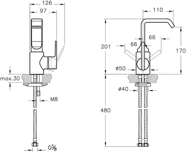 Artema Suit U A4246726 Lavabo Bataryası Bakır