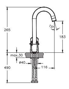 Artema Nora S Lavabo Bataryası (Döner Borulu) - A42876