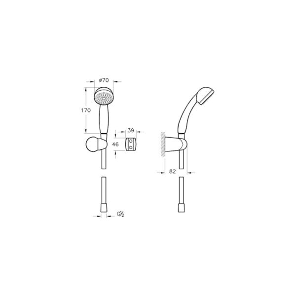 Artema Solo C A45675 1F El Duşu Takımı, Krom