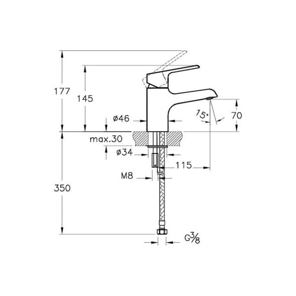 A41069 Axe S Lavabo Bataryası Krom