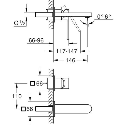 Grohe Plus Iki Delikli Lavabo Bataryasım-Boyut 29303003