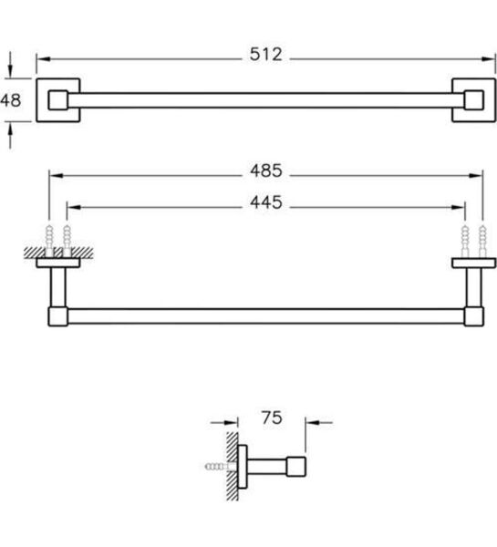 Vitra Q-Line Uzun Havluluk Krom