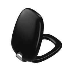 Vitra Plural Klozet kapağı duroplast, üstten sıkmalı yavaş kapanır, kolay sök-tak, metal menteşeli, mat siyah