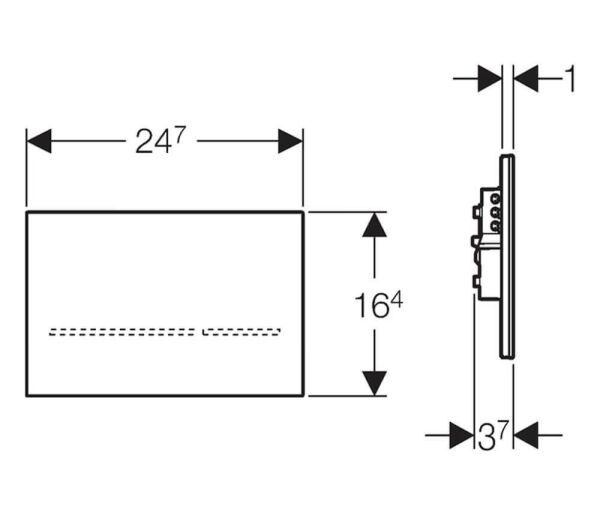 Geberit Sigma 80 Kumanda Kapağı Siyah Cam