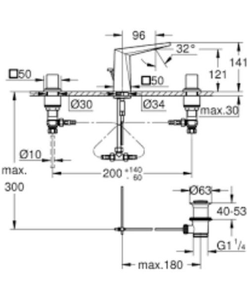 Grohe Allure Brilliant 3 Delikli Lavabo Bataryası M-Boyut - 20626AL0