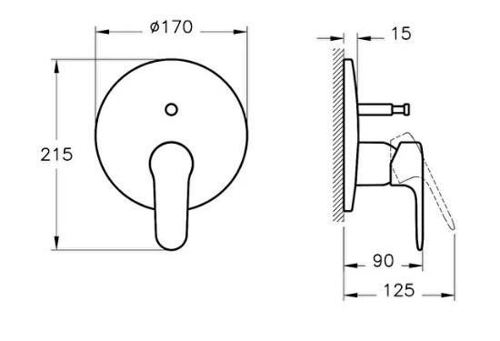 Artema Root Round Ankastre Banyo Bataryası  (Sıva Üstü Grubu), f.nikel