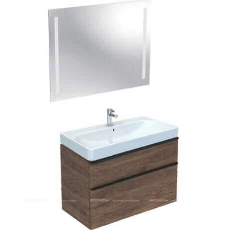 Geberit Smyle Çift Çekmeceli Ceviz Renkli Lavabo Dolabı - 500.354.JR.1