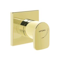 Artema Root Square Ankastre Stop Valf (Sıva Üstü Grubu), altın