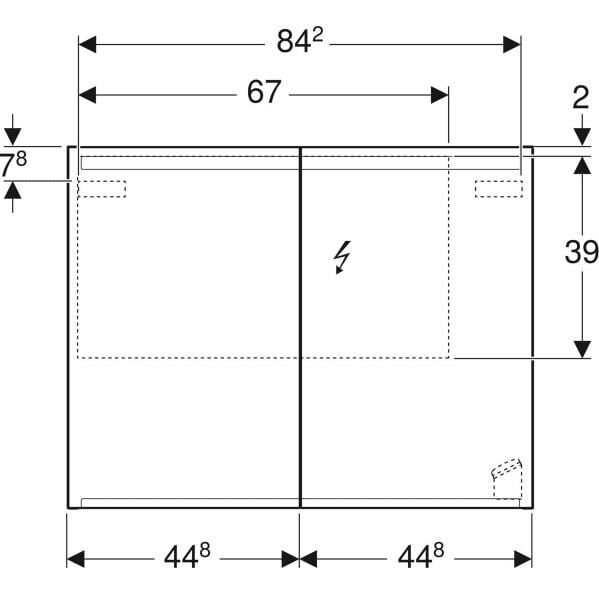 Geberit Option Aynalı ve Aydınlatmalı Dolap, Çift Kapılı 90X70 - 500.583.00.1