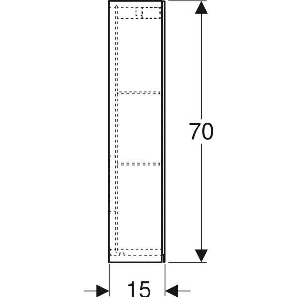 Geberit Option Aynalı ve Aydınlatmalı Dolap, Çift Kapılı 90X70 - 500.583.00.1