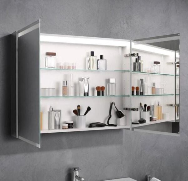 Geberit Option Aynalı ve Aydınlatmalı Dolap, Çift Kapılı 90X70 - 500.583.00.1
