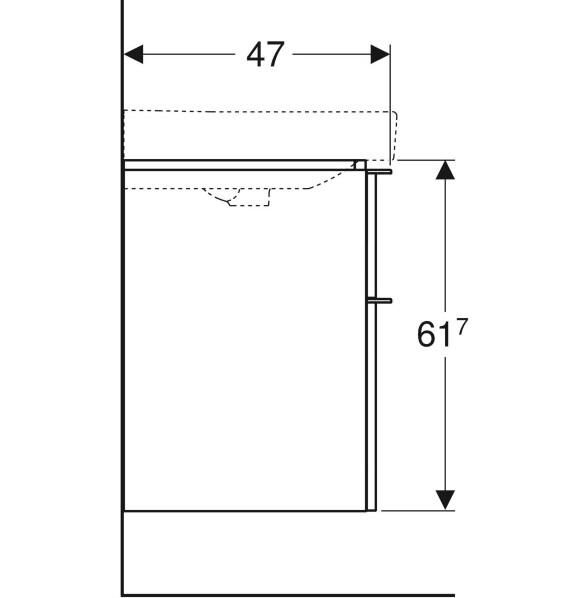 Geberit Smyle Square Çift Çekmeceli Kum Grisi Lavabo Dolabı - 500.354.JL.1