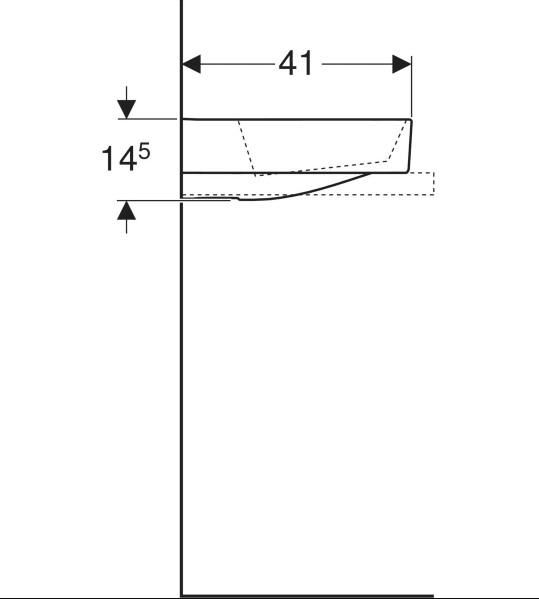 Geberit One Çanak Lavabo Yatay Çıkış 50x40 Batarya Delikli - 505.024.00.1