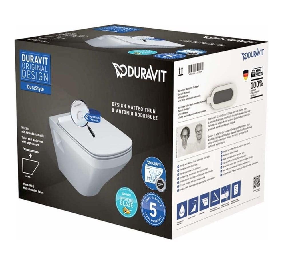 Duravit Durastyle Rimless Asma Klozet (Özel Kutuda, Yavaş Kapanır Kapak Dahil) - 45383920A1