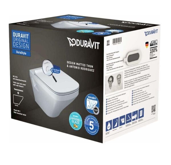 Duravit Durastyle Rimless Asma Klozet (Özel Kutuda, Yavaş Kapanır Kapak Dahil) - 45383920A1