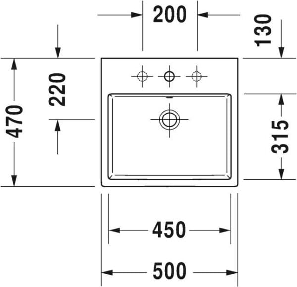 Duravit Vero Air Tezgahüstü Lavabo 50 Cm