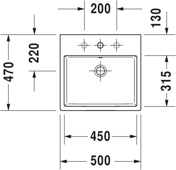 Duravit Vero Air Tezgahüstü Lavabo 50 Cm