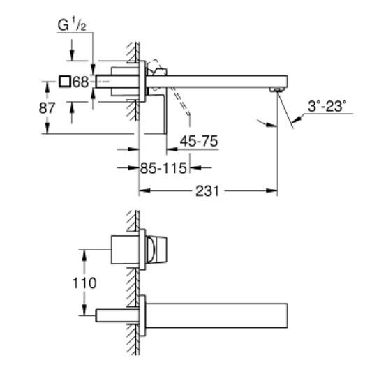 Grohe Eurocube İki Delikli Lavabo Bataryası M-Boyut - 23447AL0