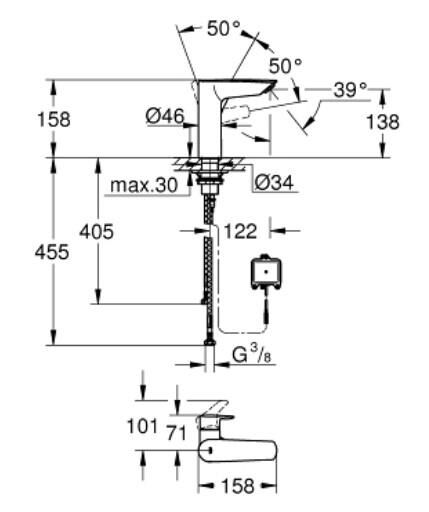 Grohe Eurosmart Tek Kumandalı Lavabo Bataryası M-Boyut - 239752433