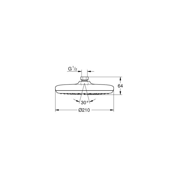 Grohe Tepe Duşu New Tempesta 21 Cm Krom - 26410000