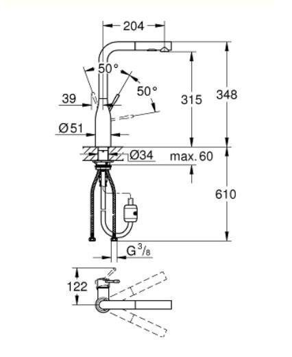 Grohe Essence Spiralli Eviye Bataryası - 30270EN0