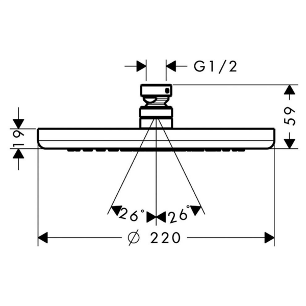 Hansgrohe Croma 220 Tepe Duşu Ecosmart Versiyonu