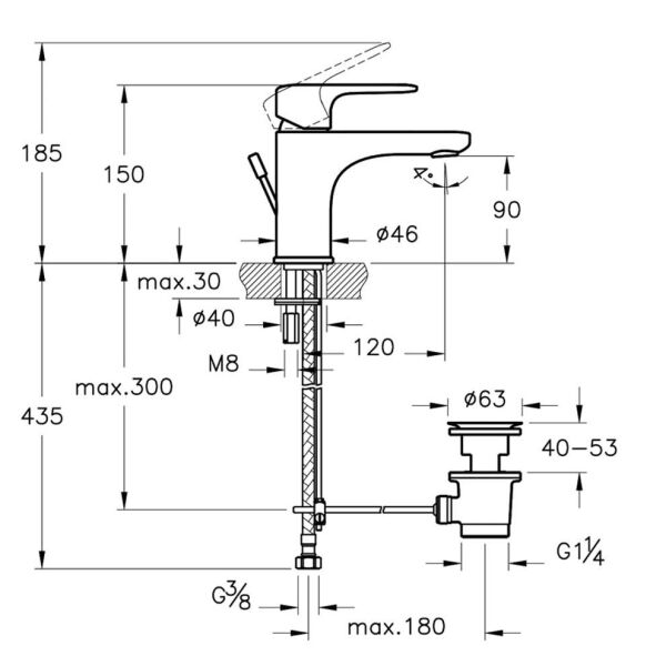 Artema Root Round Lavabo Bataryası (Yüksek), altın
