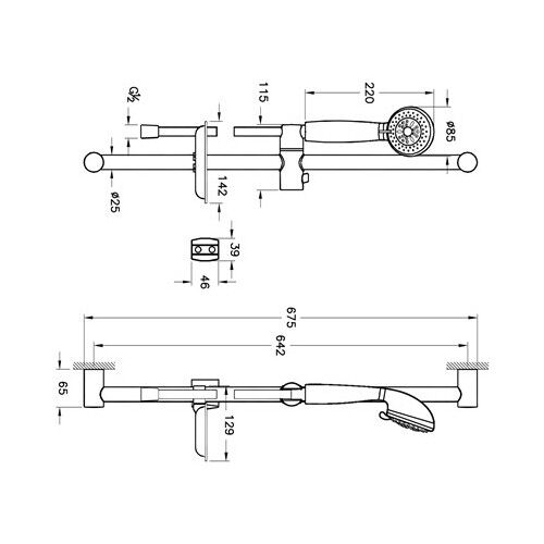 VitrA ArtemA45695a Artema Compact Sürgülü El Duşu Takımı 3 Fonksiyonlu A45695