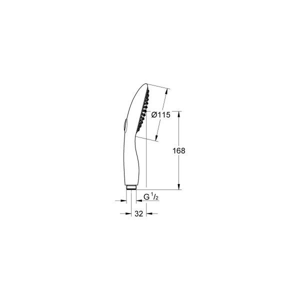 Grohe Power&soul 115 El Duşu 2 Akışlı, Gece Grisi Sprey Plakası 27671000