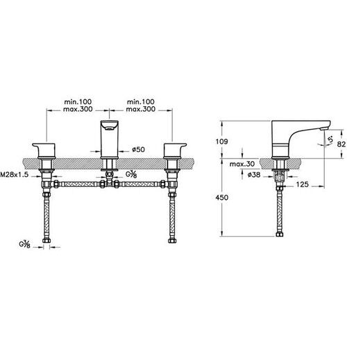 Artema X-Line Ankastre Lavabo Bataryası Altın A4250423