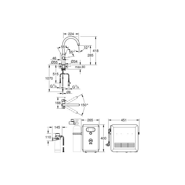 Grohe Blue Professional C-Spout Kit 31323002