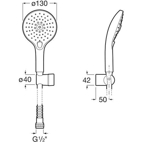 Roca Aure El Duşu Seti:3 Fonksiyon El Duşu - Ayarlanan Mafsal A5B257CC0K