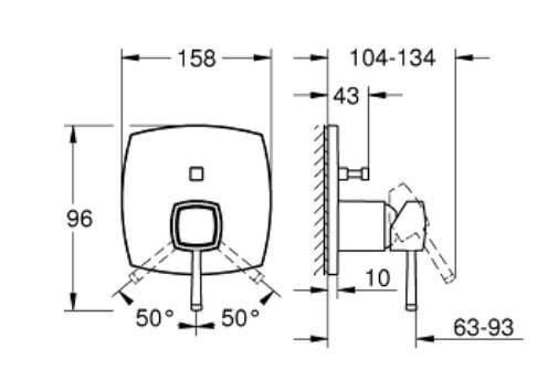 Grohe Grandera Ankastre Banyo/Duş Bataryası - 24260IG0