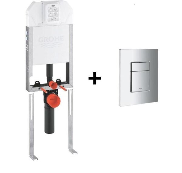 Grohe Duvariçi İnce Gömme Rezervuar ve Kapağı 2'li SET (8cm)