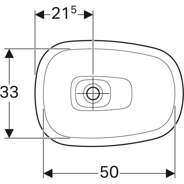 Keramag Citterio / Lavabo, Tezgah Üstü, Taşma Kanalsız, 560X400mm Beyaz - 123555