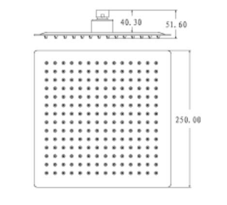Roca Carelia Ankastre Duş Başlığı 25x25