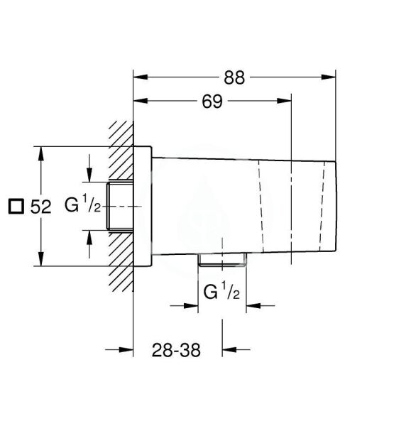 Grohe EUPHORİA CUBE ASKILI DUŞ ÇIKIŞ DİRSEĞİ - 26370AL0
