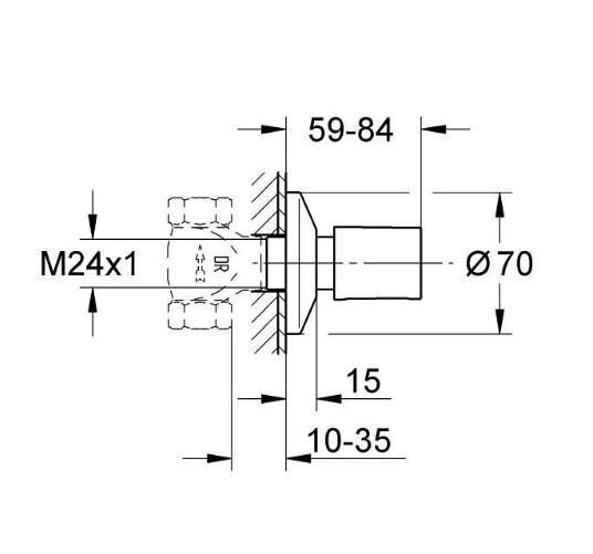 Grohe BauCosmopolitan Stopvalf - 19917A00