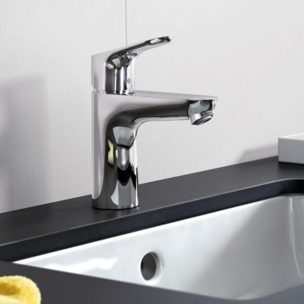 Hansgrohe Focus Tek kollu lavabo bataryası 100, 2 debili, açılır gider seti ile - 31657000