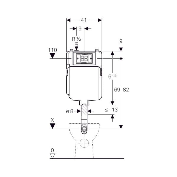 Geberit Alpha Alaturka Gömme Rezervuar Gövdesi 8 Cm