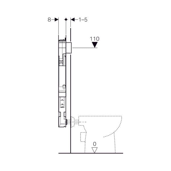 Geberit Alpha Alaturka Gömme Rezervuar Gövdesi 8 Cm