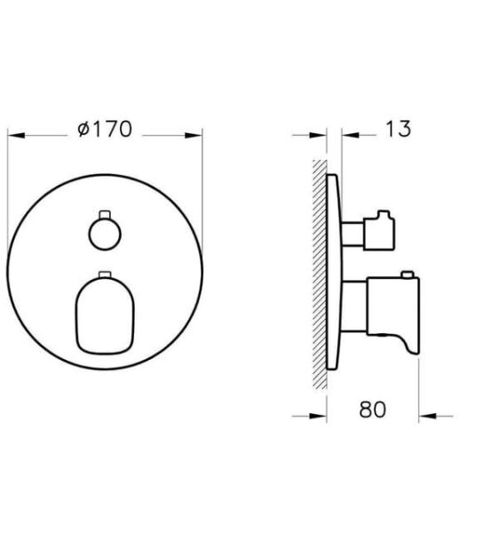Artema Root Round Ankastre Termostatik Banyo Bataryası (V-Box Sıva Üstü Grubu), krom