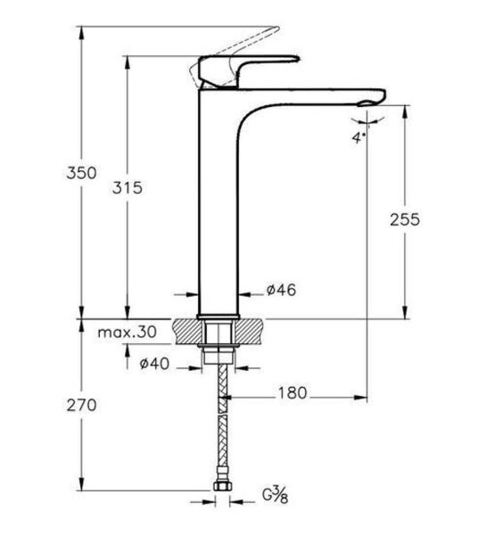 Artema Root Round Lavabo Bataryası  (Çanak), krom