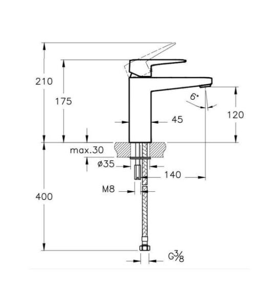 Artema Root Square Lavabo Bataryası (Yüksek), bakır
