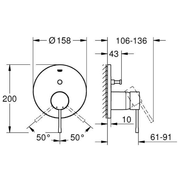 Grohe Essence Ankastre Banyo/Duş Bataryası - 24167DC1