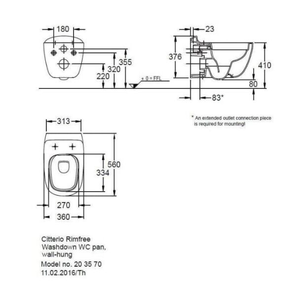 Geberit Citterio Asma Klozet Rimfree - 500.510.01.1 (Yavaş Kapanır Klozet Kapağı Dahil)