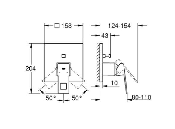 Grohe Eurocube Ankastre Banyo/Duş Bataryası - 24062AL0