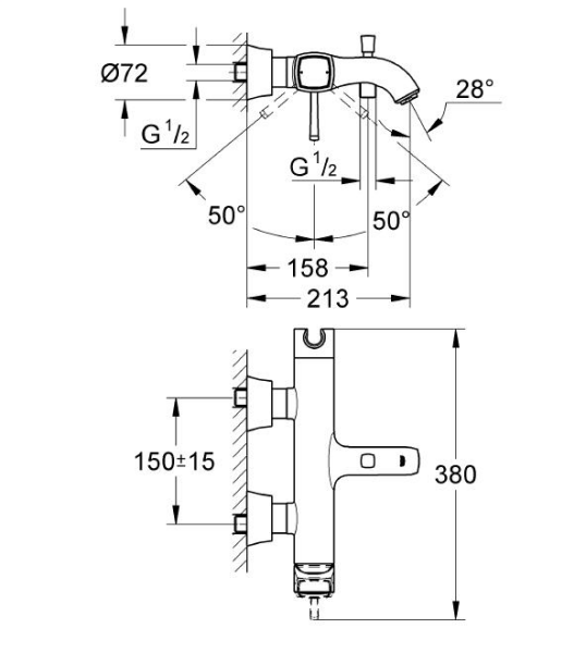 Grohe Grandera Tek Kumandalı Banyo Bataryası - 23317IG0