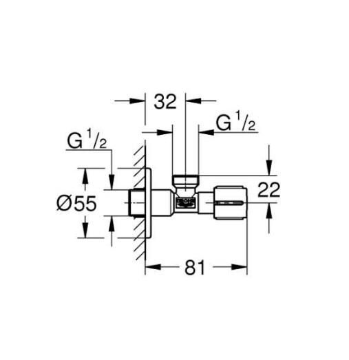 Grohe Ara Musluk (1/2 giriş, 1/2 çıkışlı), Fırçalı Sert Grafit - 22041AL0